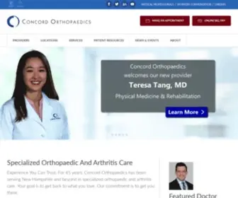 Concordortho.com(Orthopaedic Care NH) Screenshot