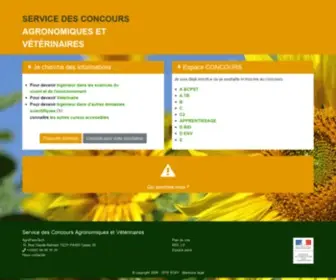 Concours-Agro-Veto.net(Site internet du Service des Concours Agronomiques et Vétérinaires (SCAV)) Screenshot