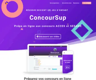 Concoursup.fr(Prépa en ligne aux concours ACCES et SESAME) Screenshot