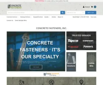 Concretefasteners.com(Concrete Anchors/Fasteners) Screenshot