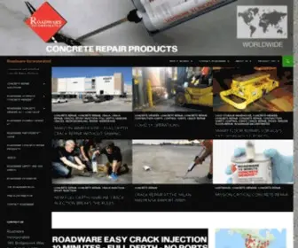 Concretemender.com(Roadware Concrete Repair Products) Screenshot