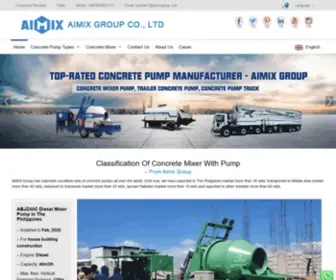 Concretemixerwithpump.com(Concrete Mixer with Pump from Aimix Group with Best Price) Screenshot