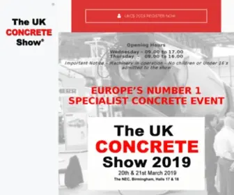 Concreteshow.co.uk(The UK Concrete Show 2020 The whole of the concrete industry under one roof) Screenshot