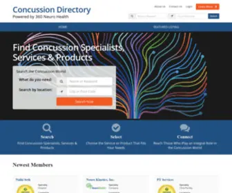 Concussiondirectory.com(Concussion Specialist Directory) Screenshot