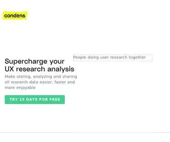 Condens.io(Supercharge your UX research analysis with Condens) Screenshot