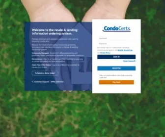 Condocerts.com(Resale & Lender Ordering Site) Screenshot