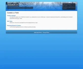 Conduit.site(Your source for mathematical and electrical tools) Screenshot