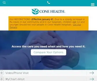 Conehealth.com(Cone Health) Screenshot