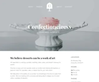 Confectioneiress.com(Confectioneiress Cupcakes & Sweets) Screenshot