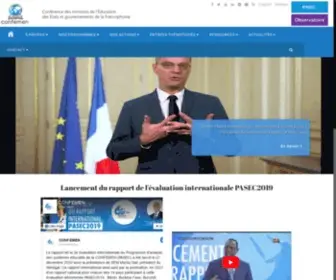 Confemen.org(Conférence des ministres de l'Éducation des États et Gouvernements de la francophonie) Screenshot