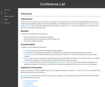 Conferencelist.info(Conference List) Screenshot