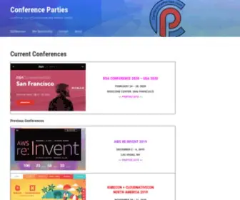 Conferenceparties.com(Unofficial lists of Conference and Vendor Parties) Screenshot