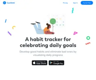 Confettihabits.com(A platform for celebrating daily progress towards your goals) Screenshot