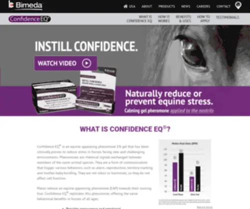 Confidenceeq.com(Confidence EQ to reduce stress in horses) Screenshot