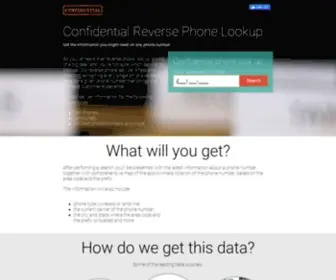 Confidentialphonelookup.com(Confidential reverse phone lookup) Screenshot