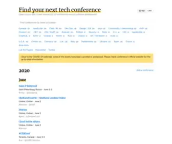 Confs.tech(Find your next tech conference) Screenshot