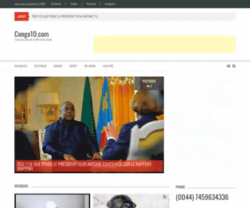 Congo10.com(Votre site d'information Celui qui voit de loin se place toujours au sommet) Screenshot