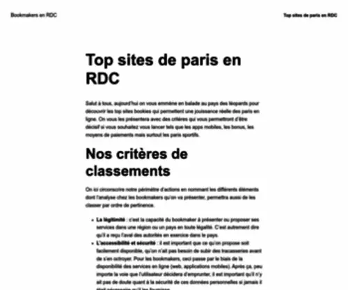 Congotribune.net(Top sites de paris en RDC) Screenshot