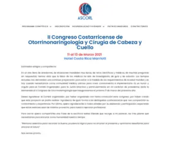 Congresootorrino.com(II Congreso Costarricense de Otorrinonaringología y Cirugía de Cabeza y Cuello​) Screenshot