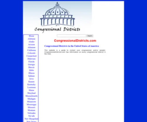 Congressionaldistricts.com(Congressional Districts in the USA) Screenshot