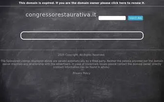 Congressorestaurativa.it(congressorestaurativa) Screenshot