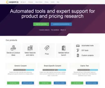 Conjointly.co(Tools and support for product and pricing research) Screenshot