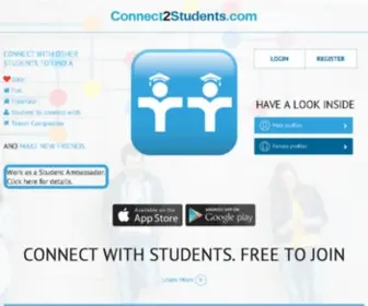 Connect2Students.com(A social network to allow new students to connect with other new students applying for the same course or to the same College or University) Screenshot