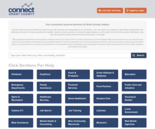 Connectgrantcounty.com(Community Service Directory) Screenshot
