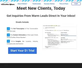 Connectionsphere.com(B2B Warm Leads) Screenshot