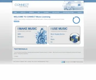 Connectmusic.ca(CONNECT music licensing) Screenshot