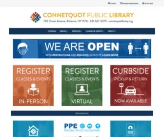 ConnetQuotlibrary.org(Connetquot Public Library) Screenshot