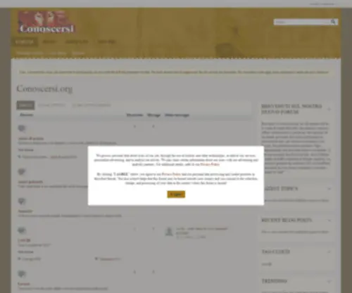 Conoscersi.org(Un forum in stile retrò per comunicare) Screenshot