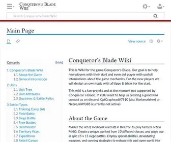 Conquerorsbladewiki.net(Conqueror's Blade Wiki) Screenshot