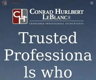 Conradhurlbertleblanc.ca(Conrad Hurlbert LeBlanc Inc. Chartered Professional Accountants) Screenshot