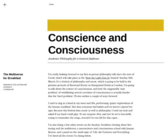 Conscienceandconsciousness.com(Academic Philosophy for a General Audience) Screenshot