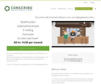 Conscribo.nl(Conscribo online administratie voor verenigingen Conscribo online administratie) Screenshot