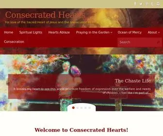 Consecratedhearts.com(For love of the Sacred Heart of Jesus and the Immaculate Heart of Mary) Screenshot