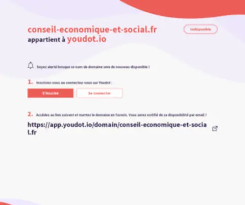 Conseil-Economique-ET-Social.fr(This domain was registered by Youdot.io) Screenshot