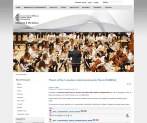 Conservatorioperosi.it(Conservatorio di Musica Lorenzo Perosi) Screenshot