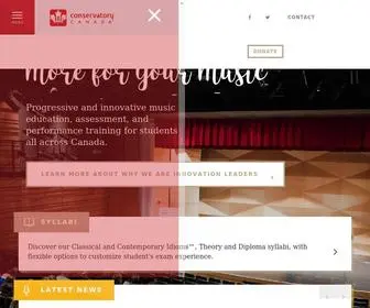 Conservatorycanada.ca(Music Education) Screenshot
