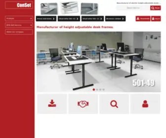 Conset.eu(A wide selection of electrical height adjustable desk frames for multiple purposes) Screenshot