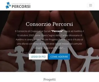 Consorziopercorsi.it(Benvenuti sul sito del Consorzio di Cooperative Sociali "Percorsi" Avellino) Screenshot