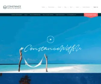 Constancehotels.com(Constance Hotels & Resorts) Screenshot