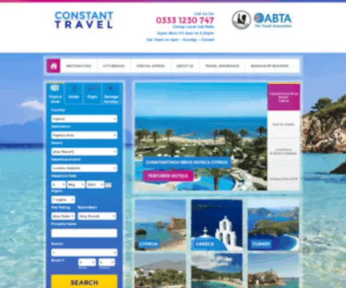 Constanttravel.com(Cheap Holidays with Constant Travel) Screenshot
