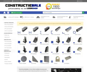 Constructiebalk.nl(Bestel uw constructiebalken en voetplaten online bij) Screenshot