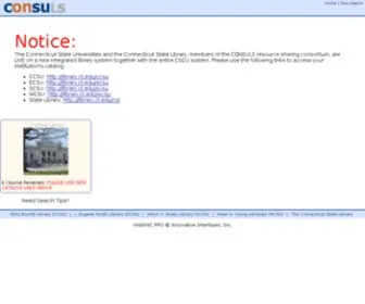 Consuls.org(Catalog of the CSU Libraries & The CT State Library) Screenshot