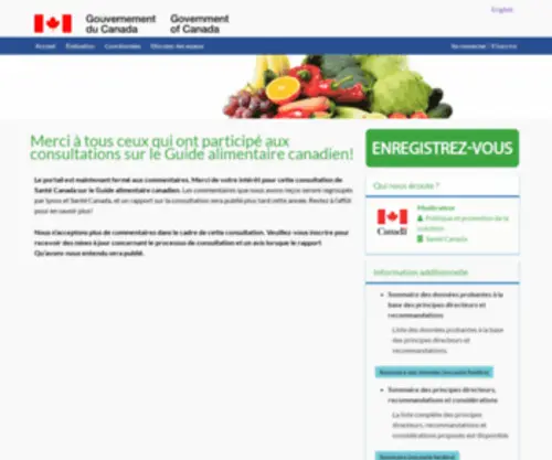 Consultationguidealimentaire.ca(We help people to their lifestyles that can impact their well) Screenshot