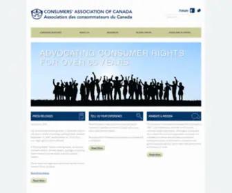 Consumer.ca(The Consumers' Association of Canada) Screenshot