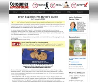 Consumeradvisoronline.com(Brain Supplement Reviews Buyer's GuideHow to Buy Brain Supplements Online) Screenshot