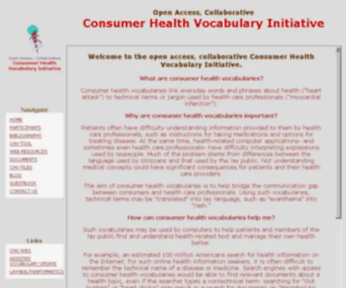 Consumerhealthvocab.org(Consumerhealthvocab) Screenshot